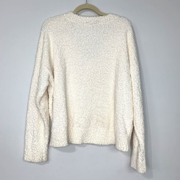 SANCTUARY White Milk Teddy V-Neck‎ Sweater Sz L - Picture 6 of 9